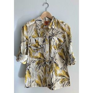 Tory Burch Brigitte Wheat Long Sleeved Button Up 4